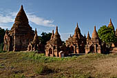 Bagan Myanmar. Cluster of red brick temples near Min myaw yaza  